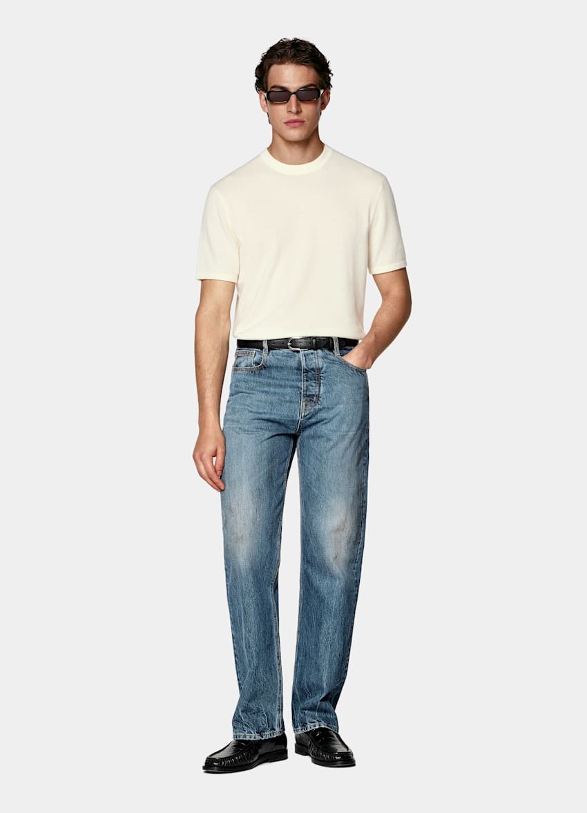 Rundhals Kurzarm off-white
