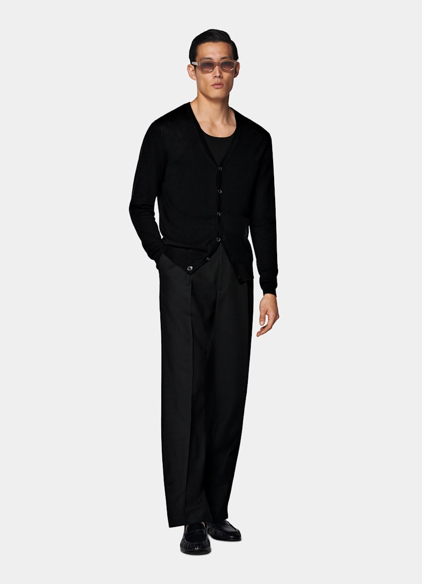 Black V-Neck Cardigan