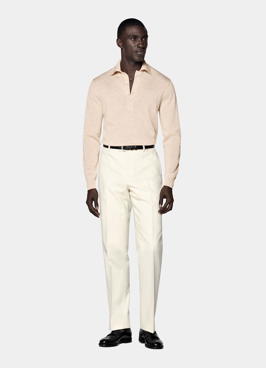 Sand Long Sleeve Polo