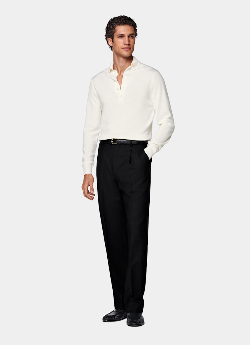 Off-White Long Sleeve Polo