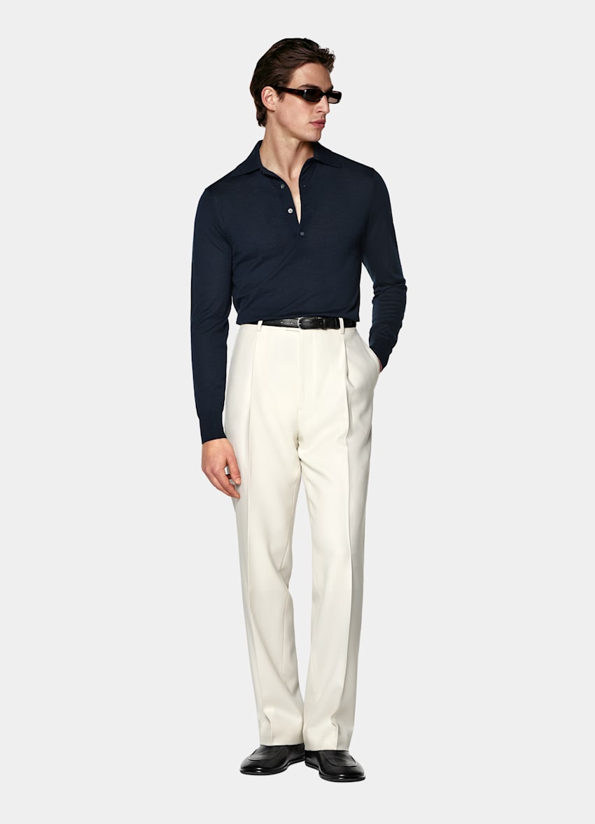 Blue Long Sleeve Polo
