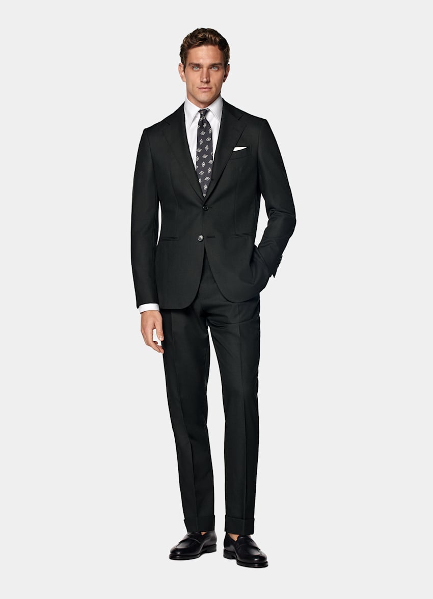 Traje Havana verde oscuro corte Tailored