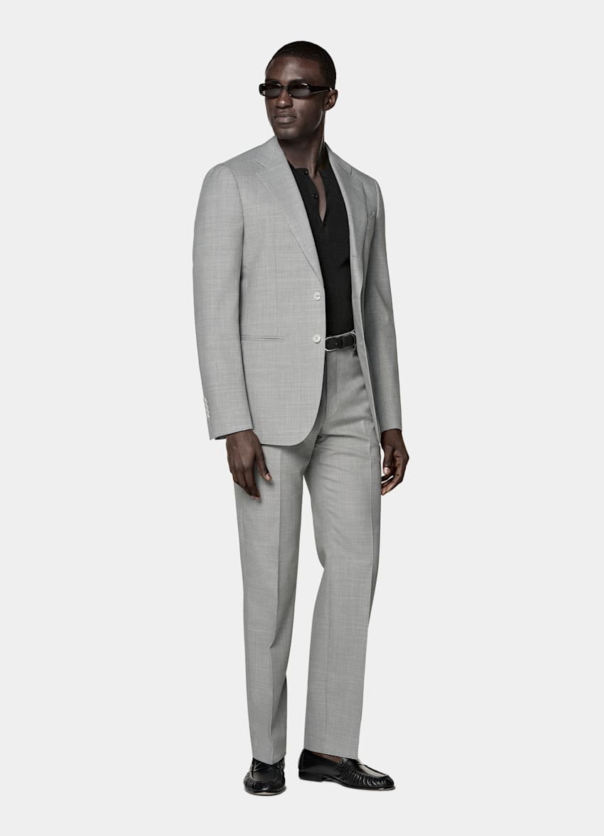 Light Grey Tailored Fit Havana Suit