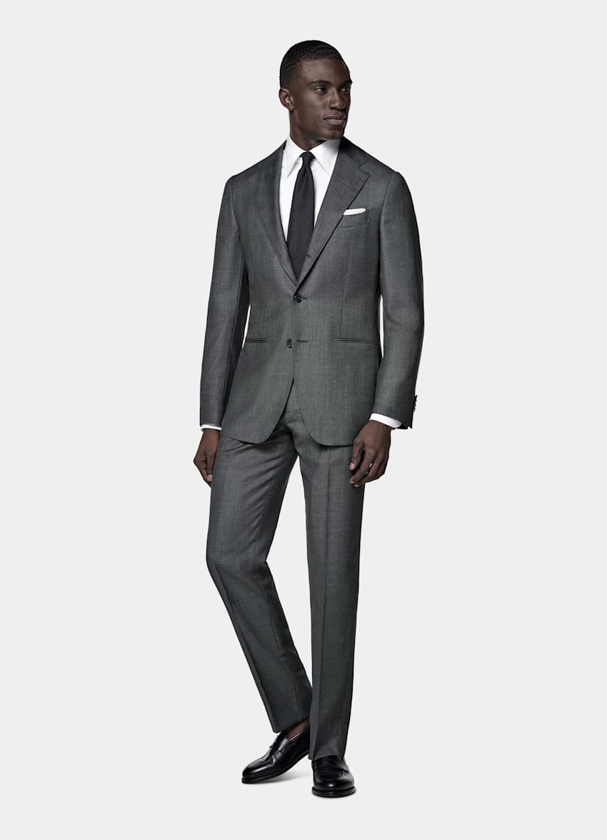  Dark Grey Tailored Fit Havana Suit