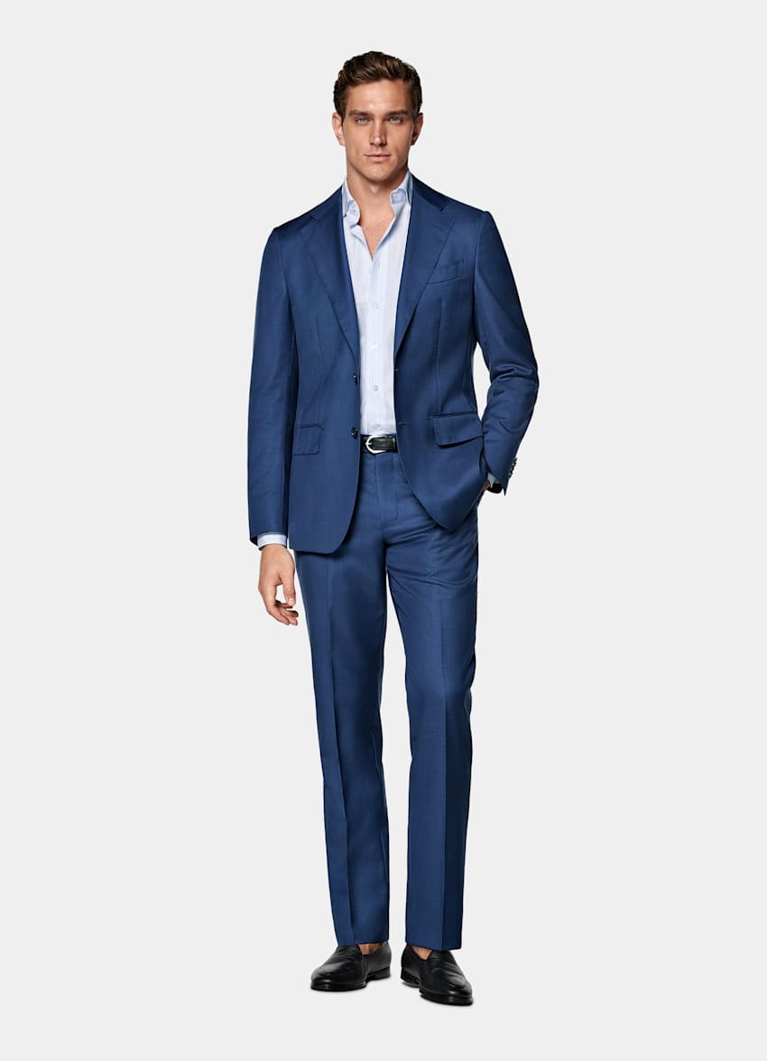 Mid Blue Tailored Fit Havana Suit