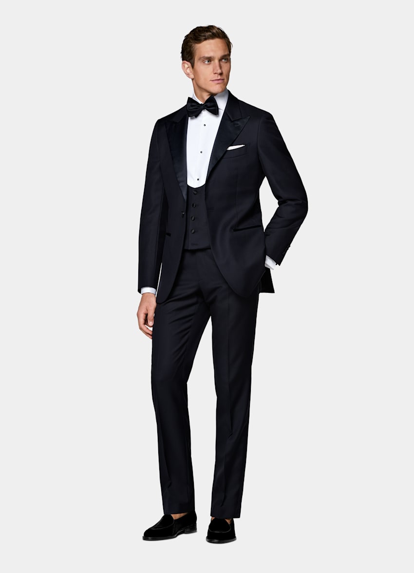 Navy Three-Piece Tailored Fit Havana Tuxedo