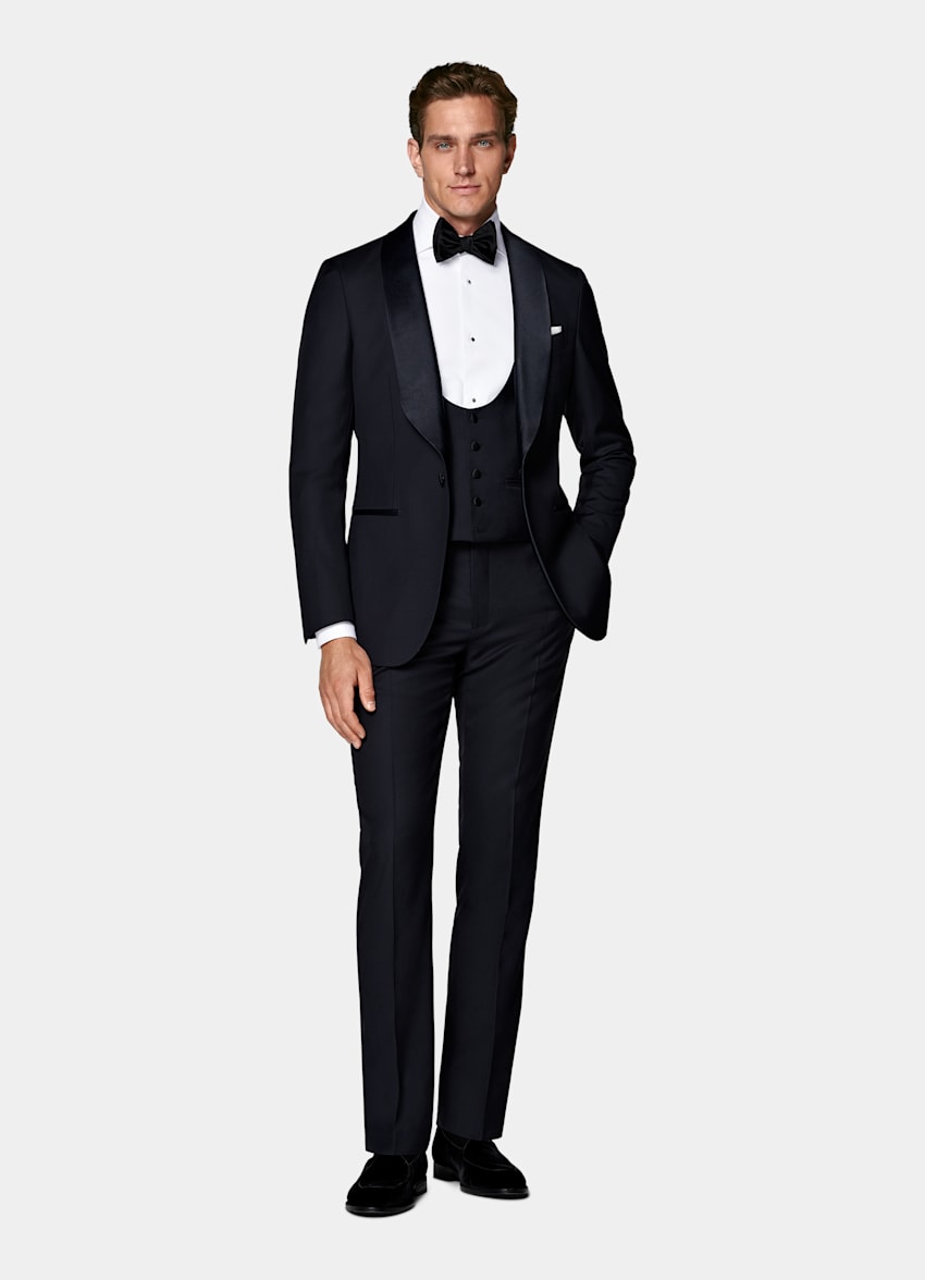 Navy Three-Piece Tailored Fit Havana Tuxedo