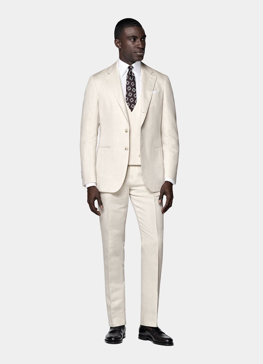Traje Havana tres piezas arena corte Tailored