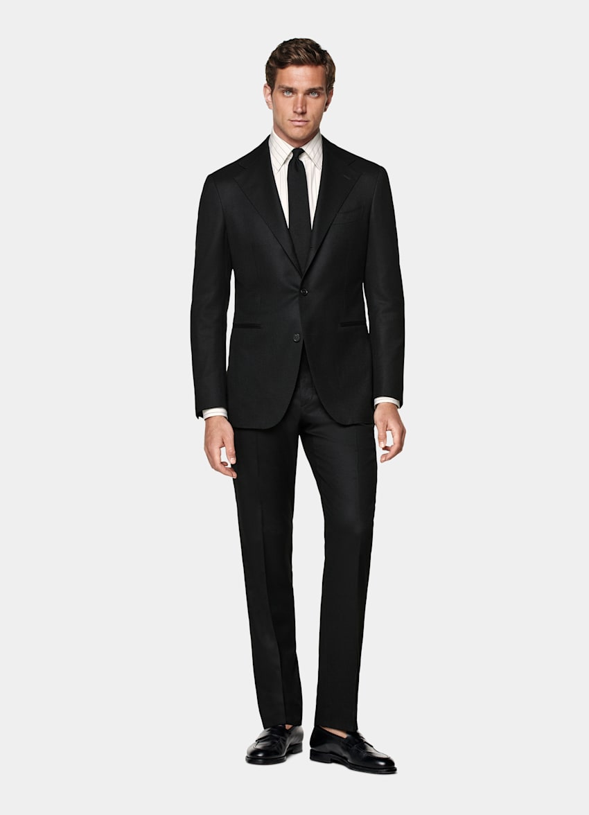 Black Relaxed Fit Roma Suit