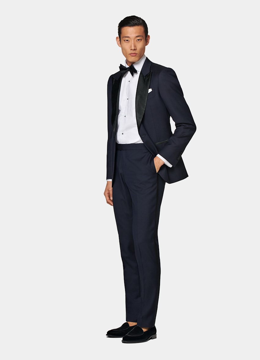  Navy Tailored Fit Lazio Tuxedo