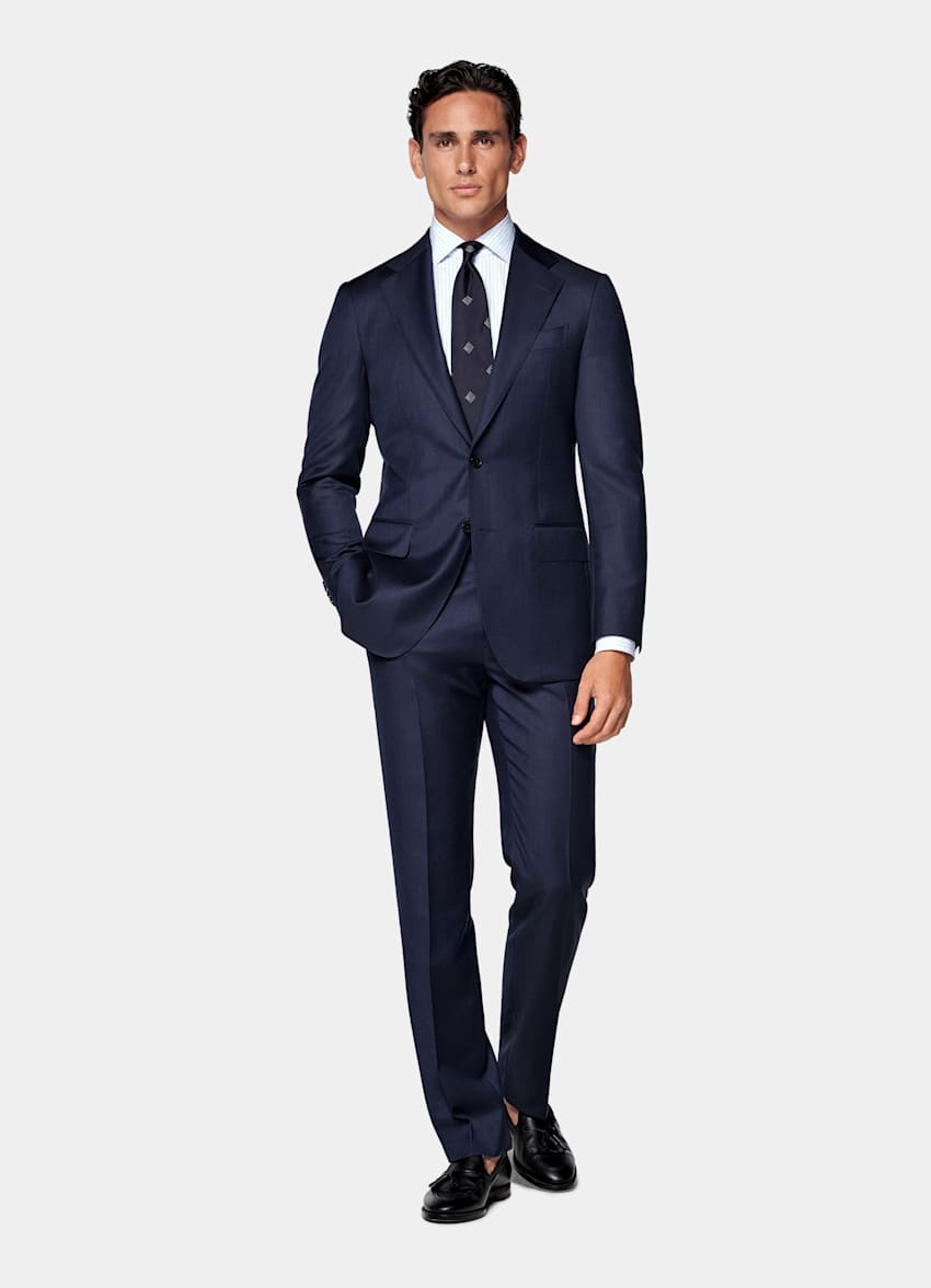Mid Blue Tailored Fit Havana Suit