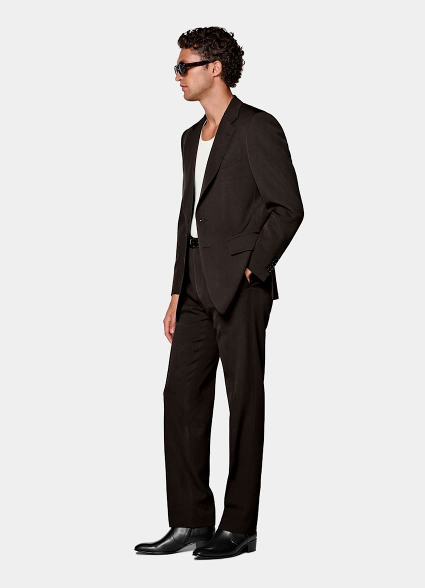 Dark Brown Tailored Fit Milano Suit