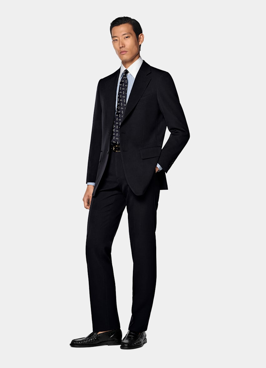 Navy Tailored Fit Milano Suit