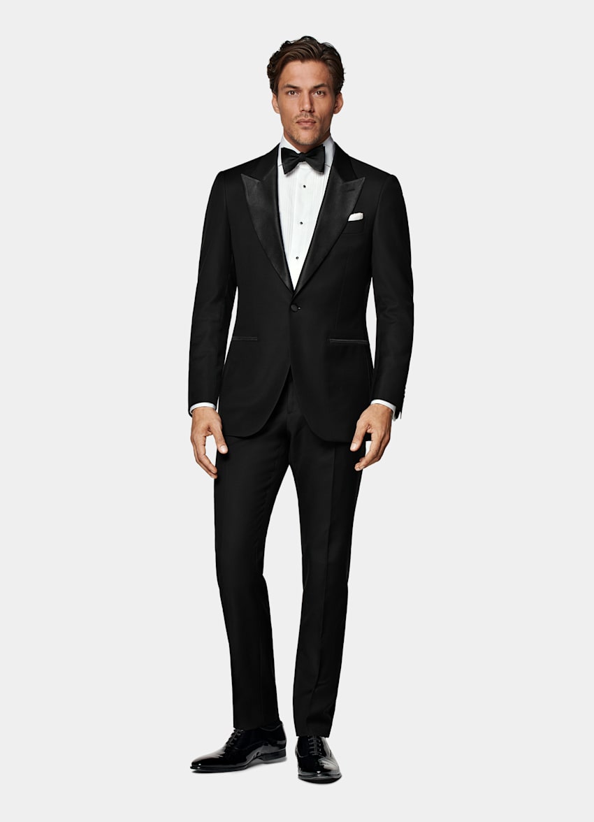 Black Tailored Fit Lazio Tuxedo