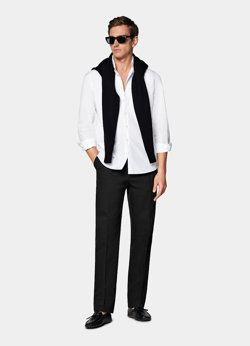 White Poplin Slim Fit Shirt