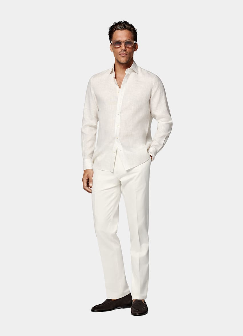 Light Brown Striped Slim Fit Shirt