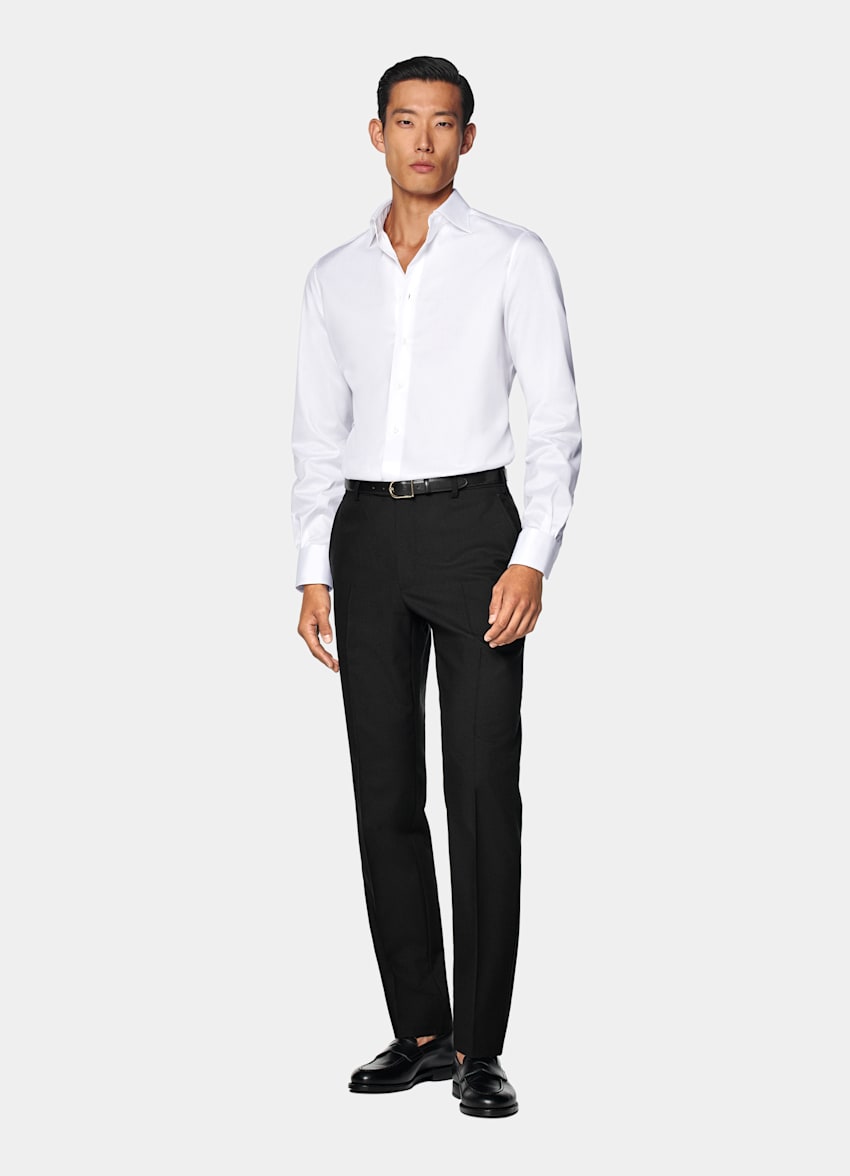 White Twill Tailored Fit Shirt