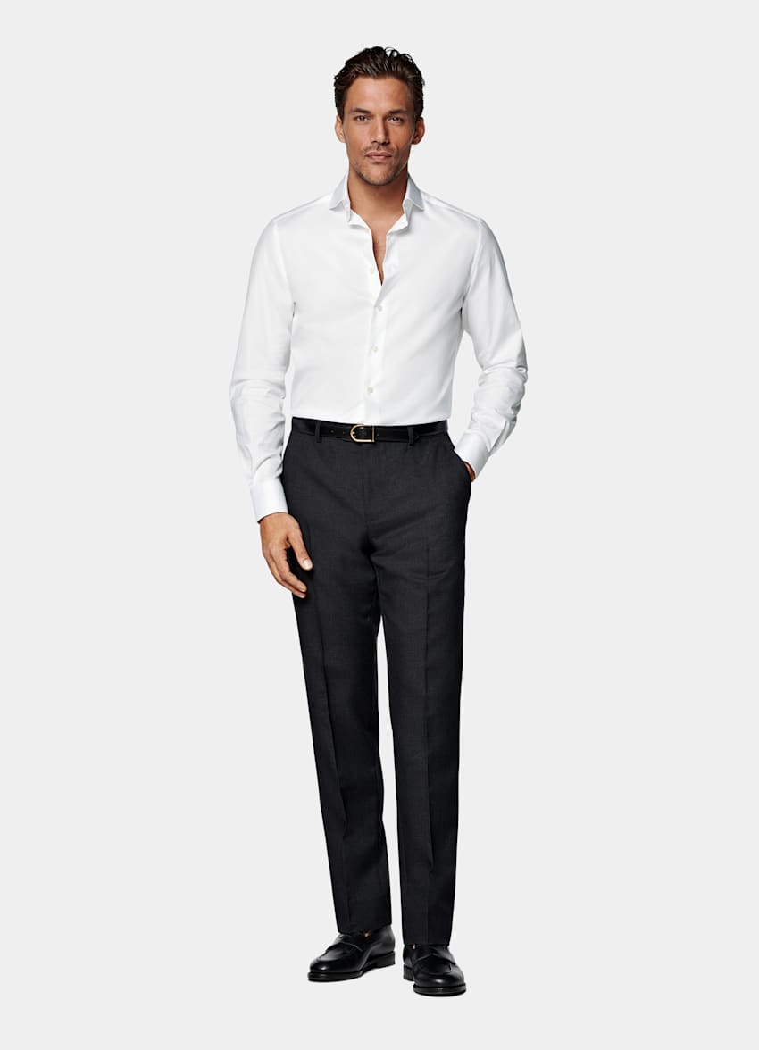 White Twill Tailored Fit Shirt