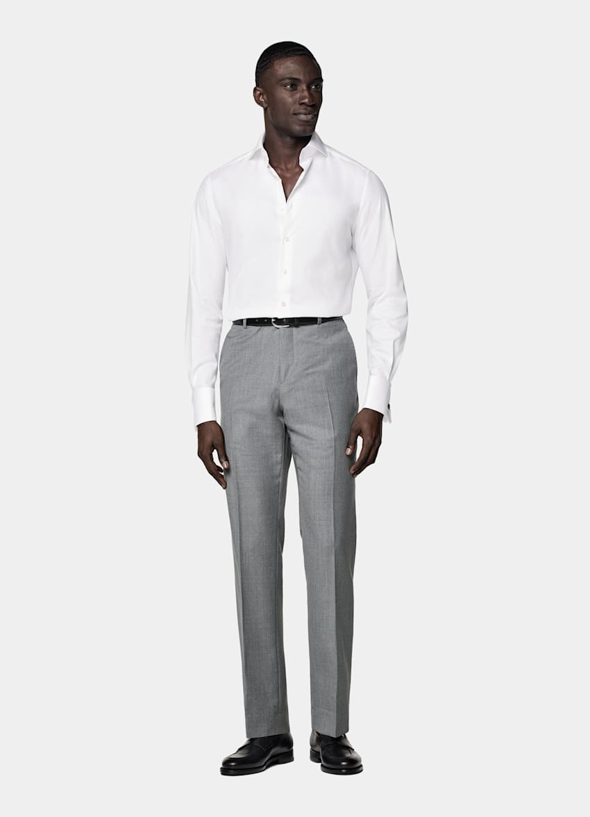White Double Cuff Tailored Fit Shirt