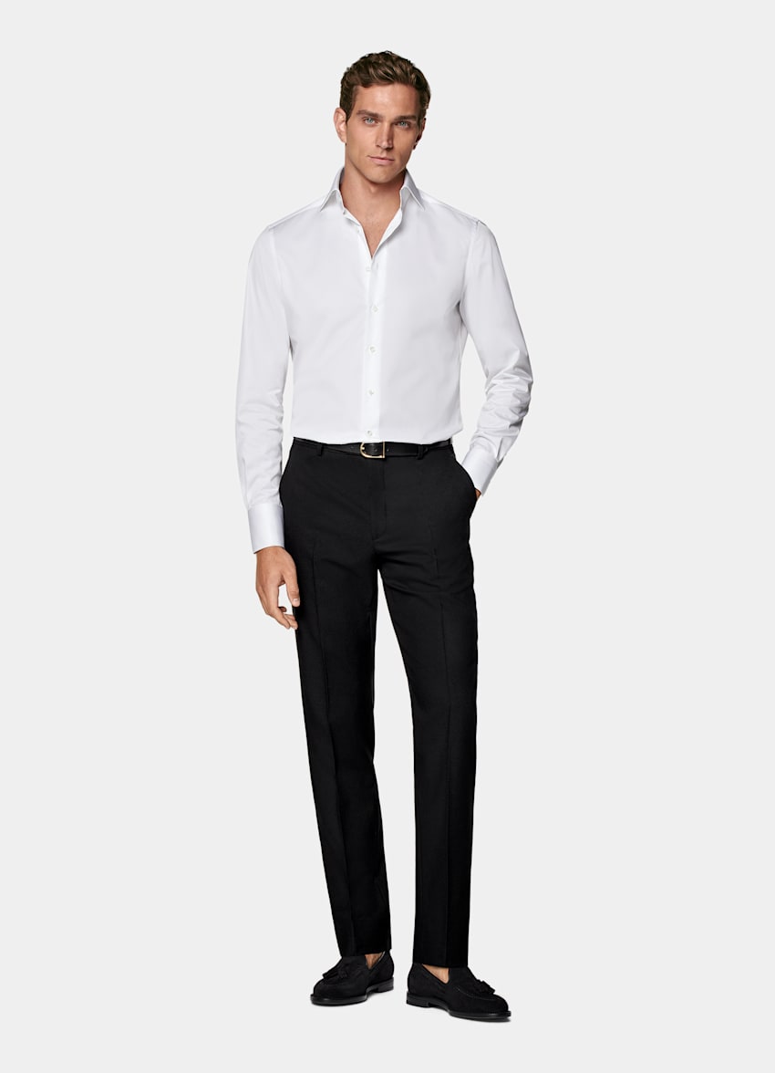 White Twill Tailored Fit Shirt