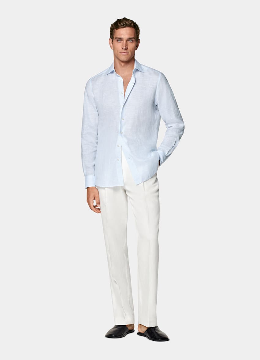 Camisa azul claro corte Tailored