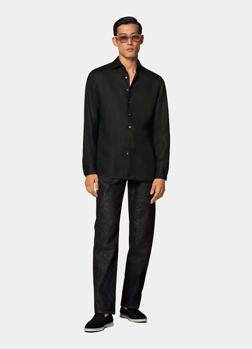 Black Tailored Fit Shirt