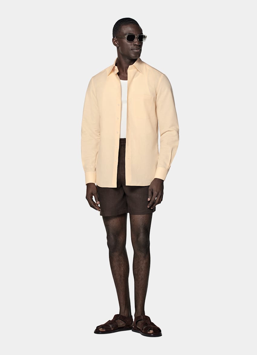 Light Yellow Tailored Fit Shirt