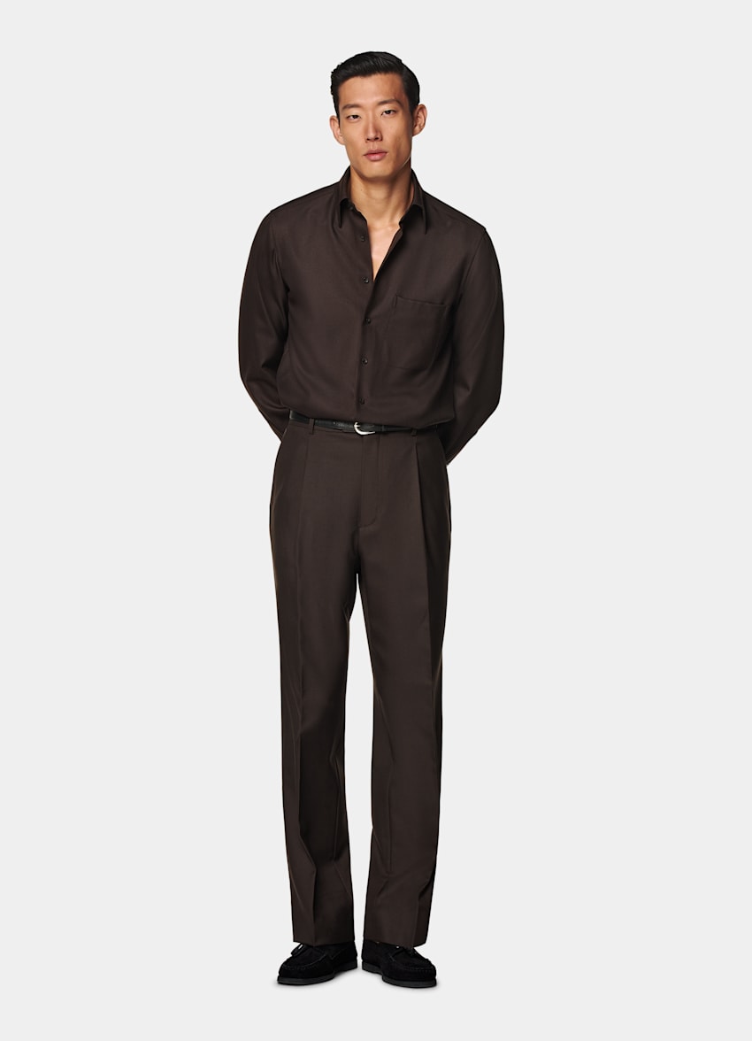 Dark Brown Relaxed Fit Shirt