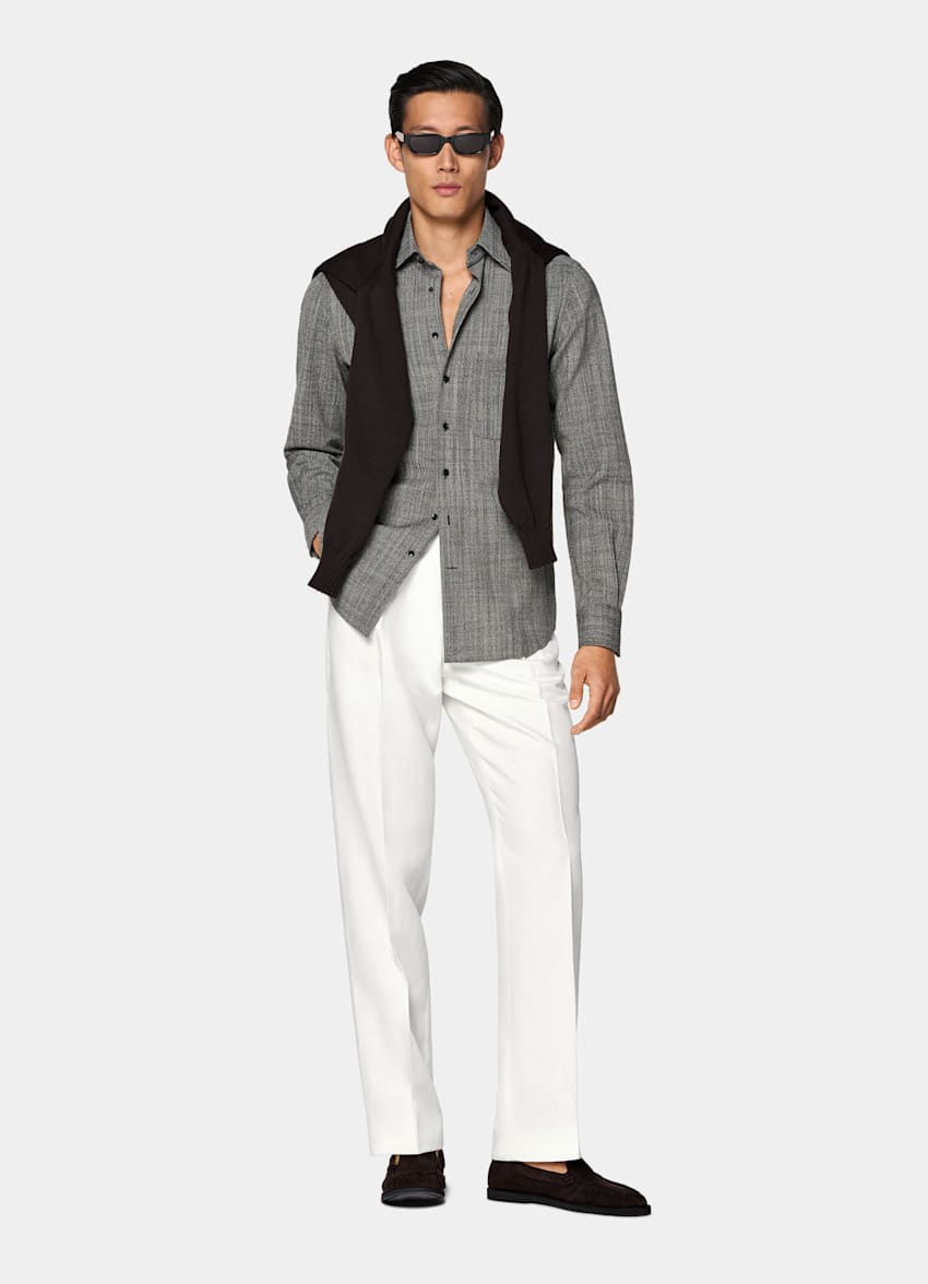 Black Wool Blend Overshirt