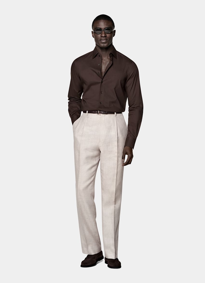 Dark Brown Cotton Shirt