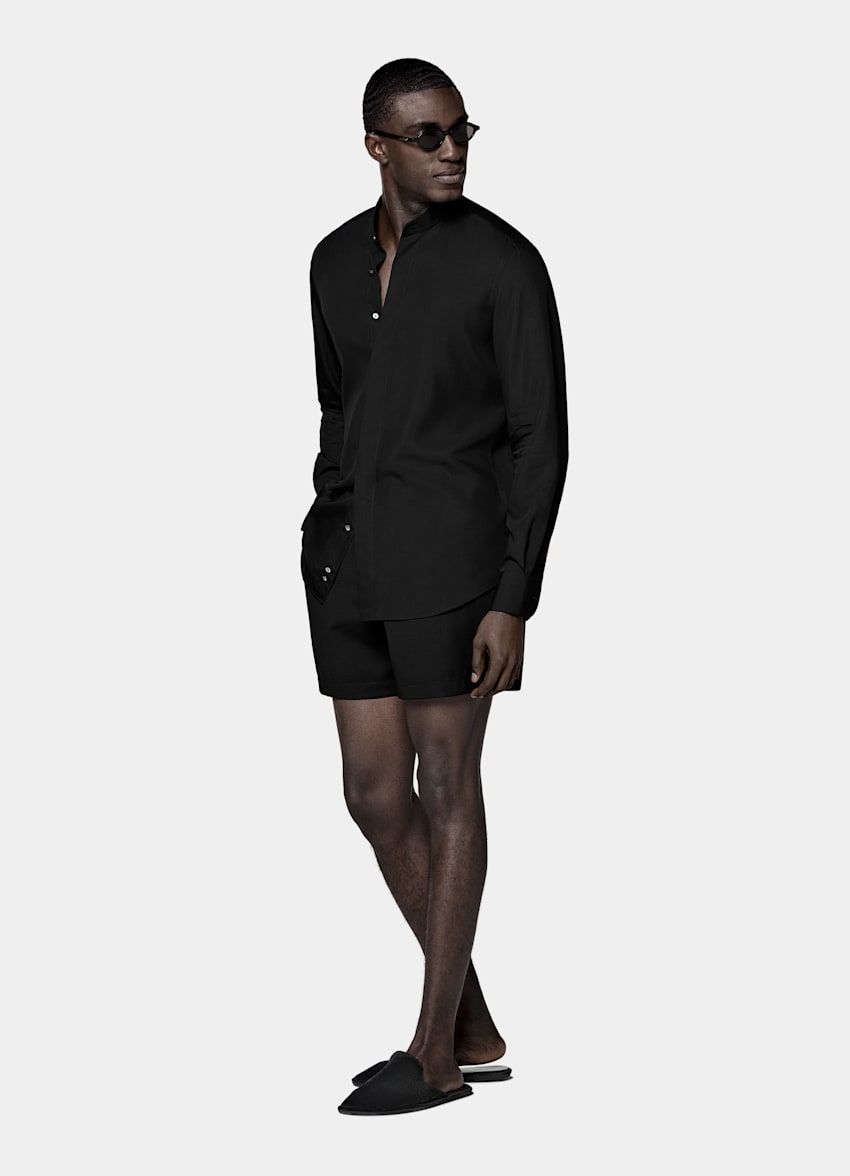 Black Lyocell SIlk Shirt