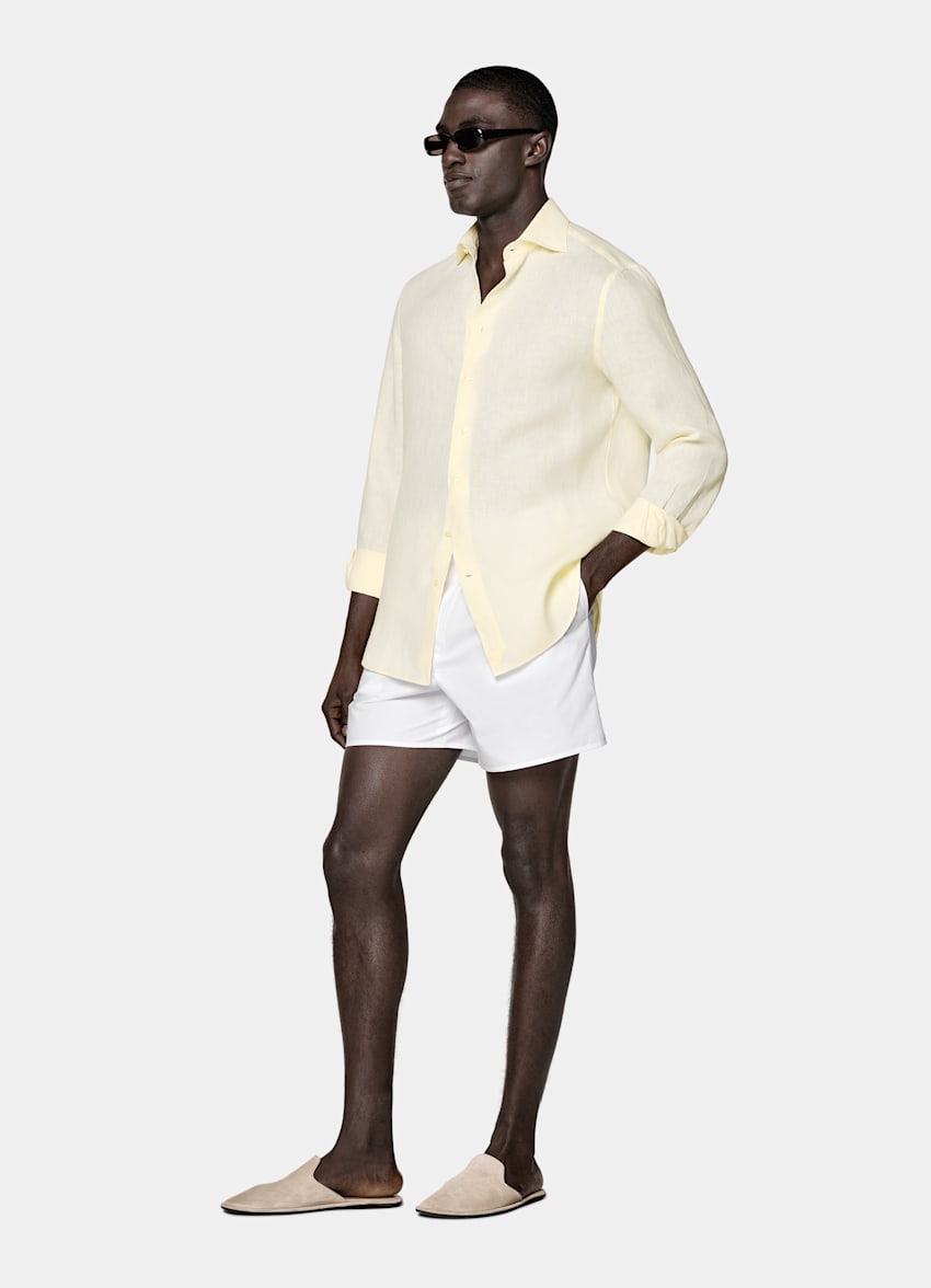 Light Yellow Linen Shirt