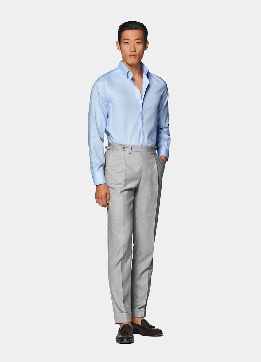 Light Blue Royal Oxford Slim Fit Shirt