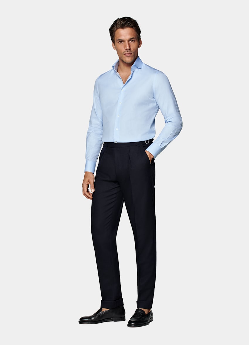 Light Blue Twill Extra Slim Fit Shirt