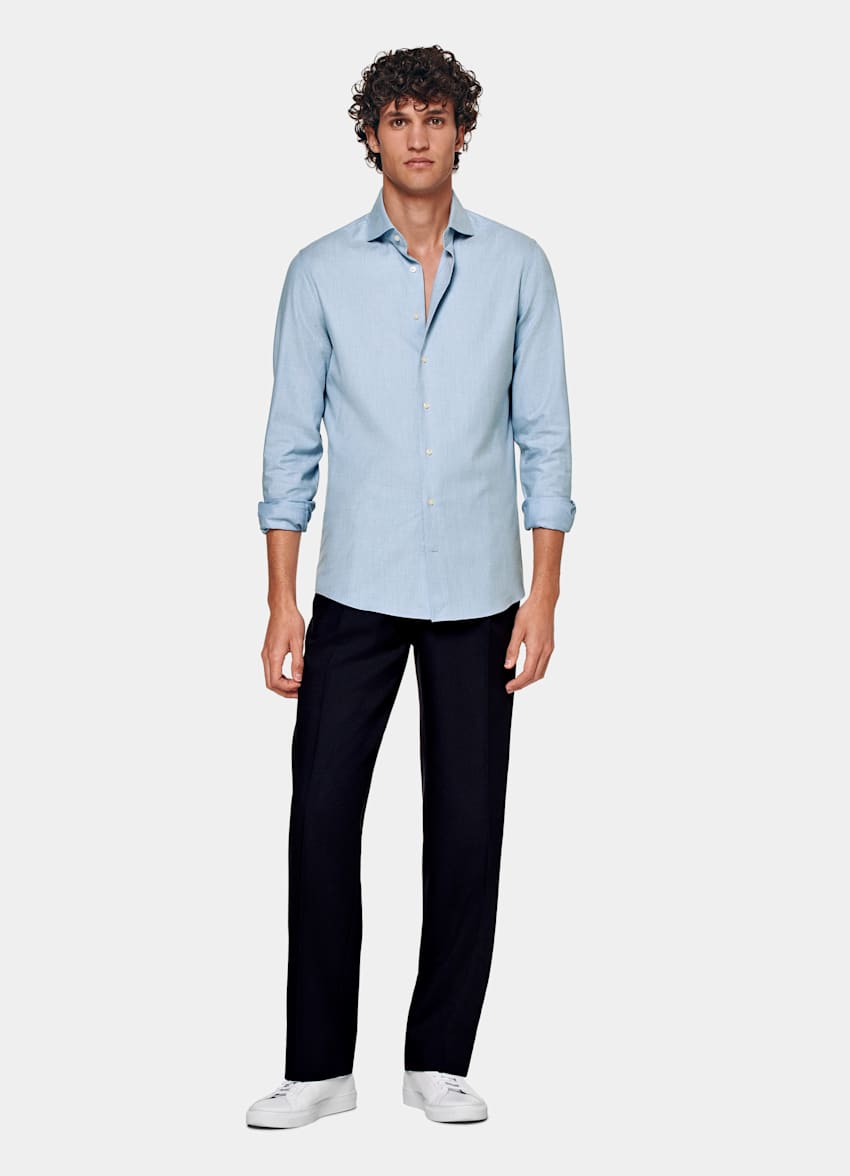 Camisa corte Slim azul claro