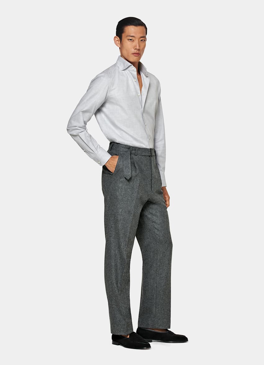 Camisa gris claro corte Slim