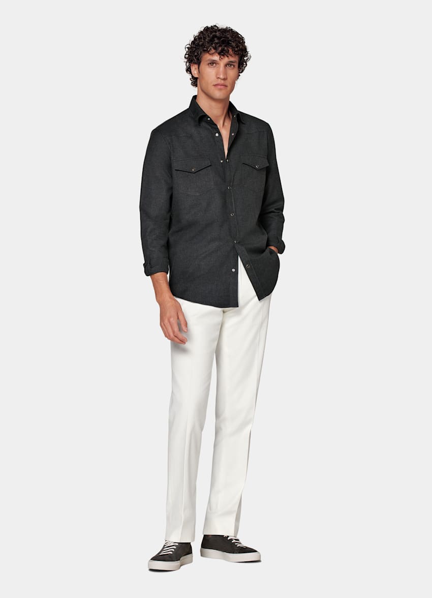 Camisa Western gris oscuro