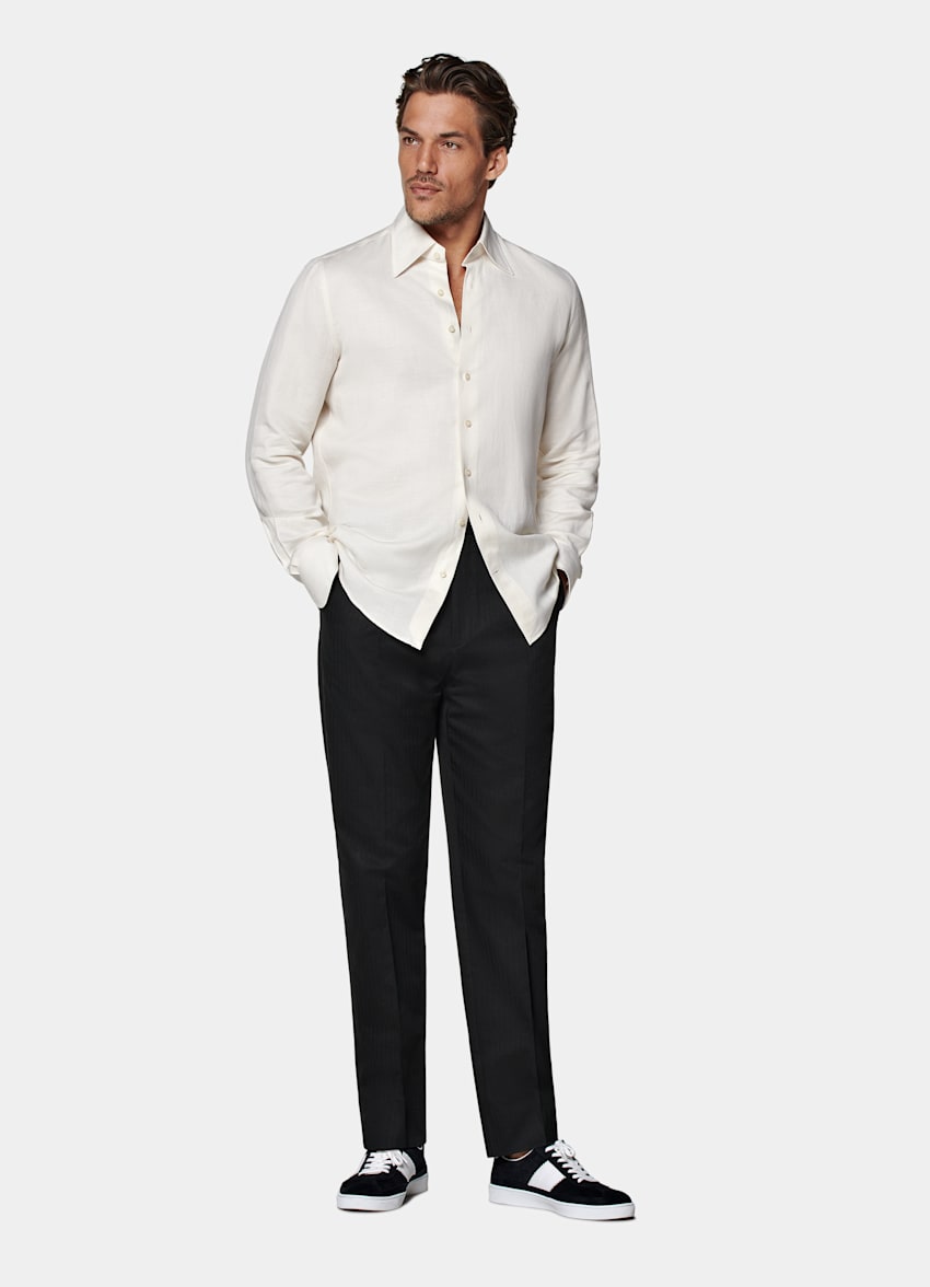 Camisa color crudo corte Slim