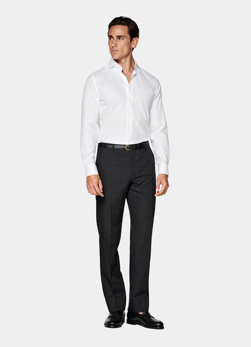 White Cutaway Collar Shirt