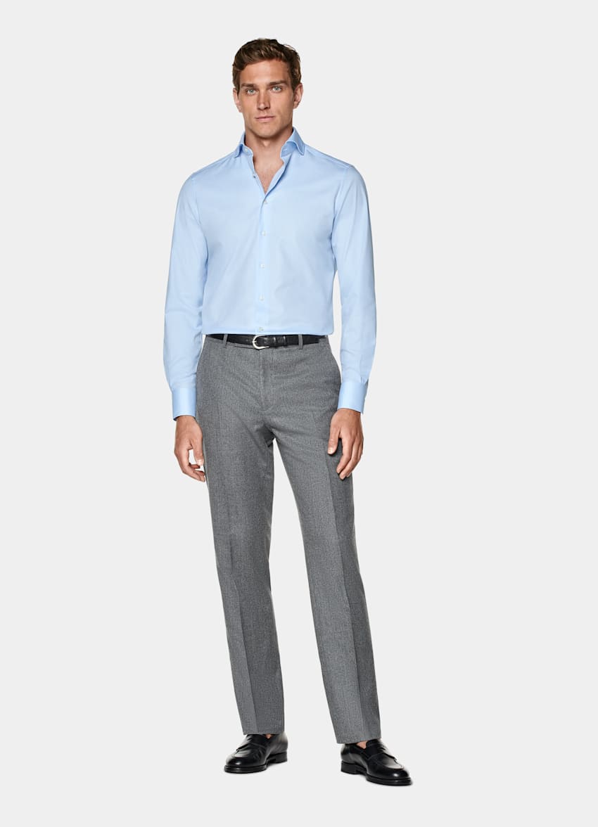 Light Blue Cutaway Collar Shirt