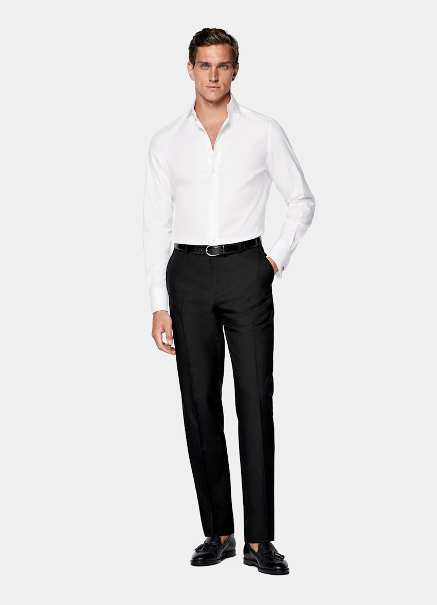 White Cutaway Collar Shirt