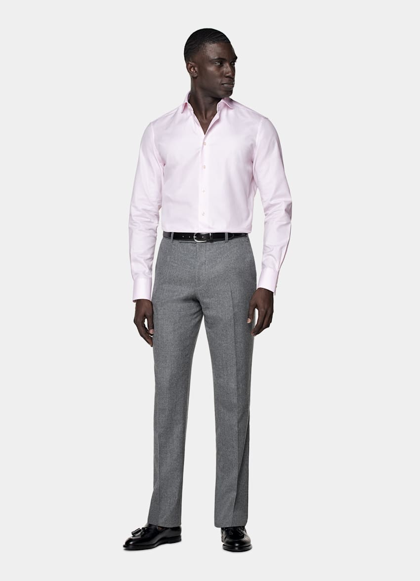 Pink Cutaway Collar Shirt