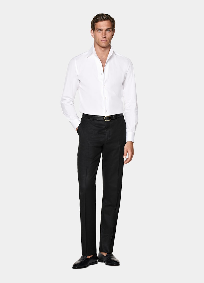 White Classic Collar One Piece Tailored Fit Shirt