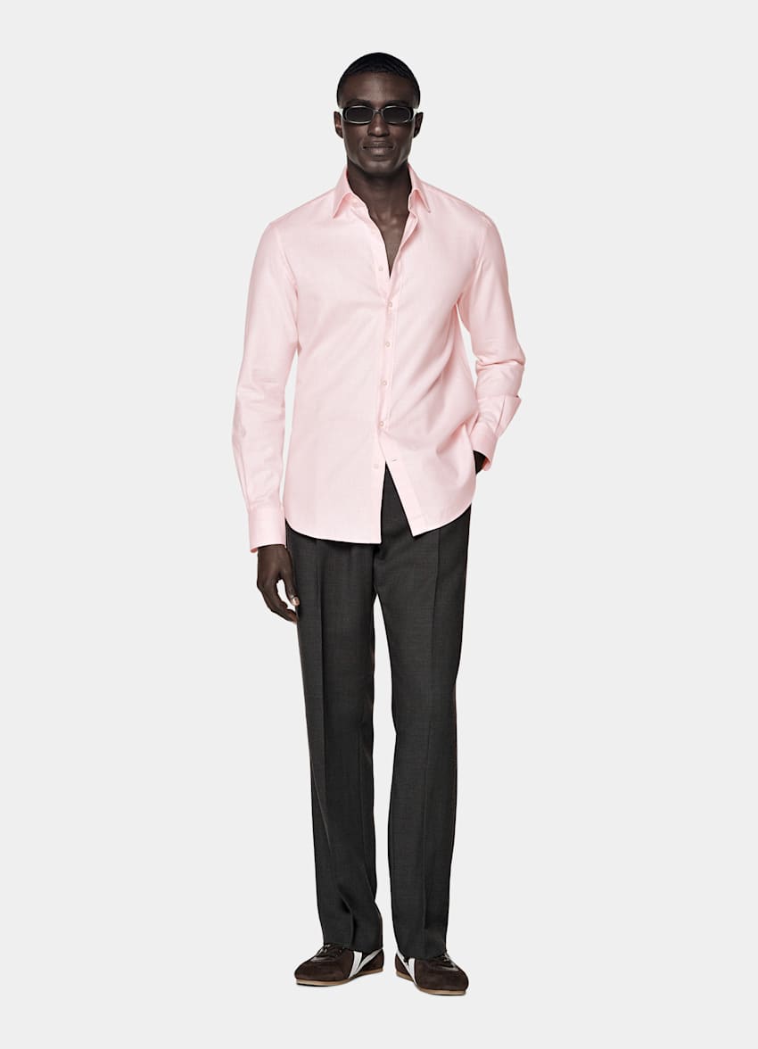 Pink Cotton Flannel Shirt