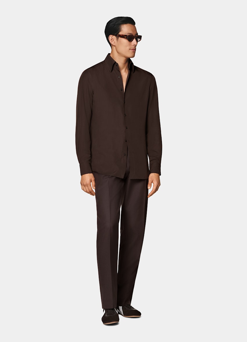 Dark Brown Lyocell Shirt