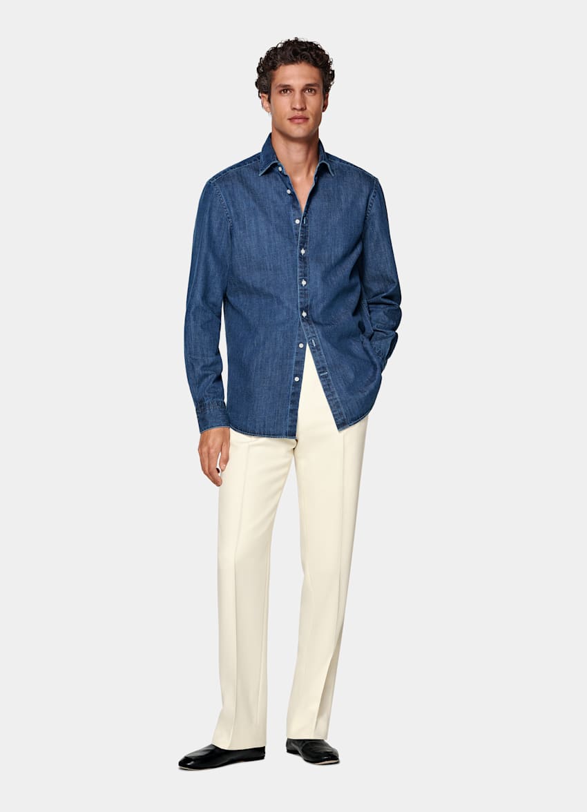 Dark Blue Cotton Shirt