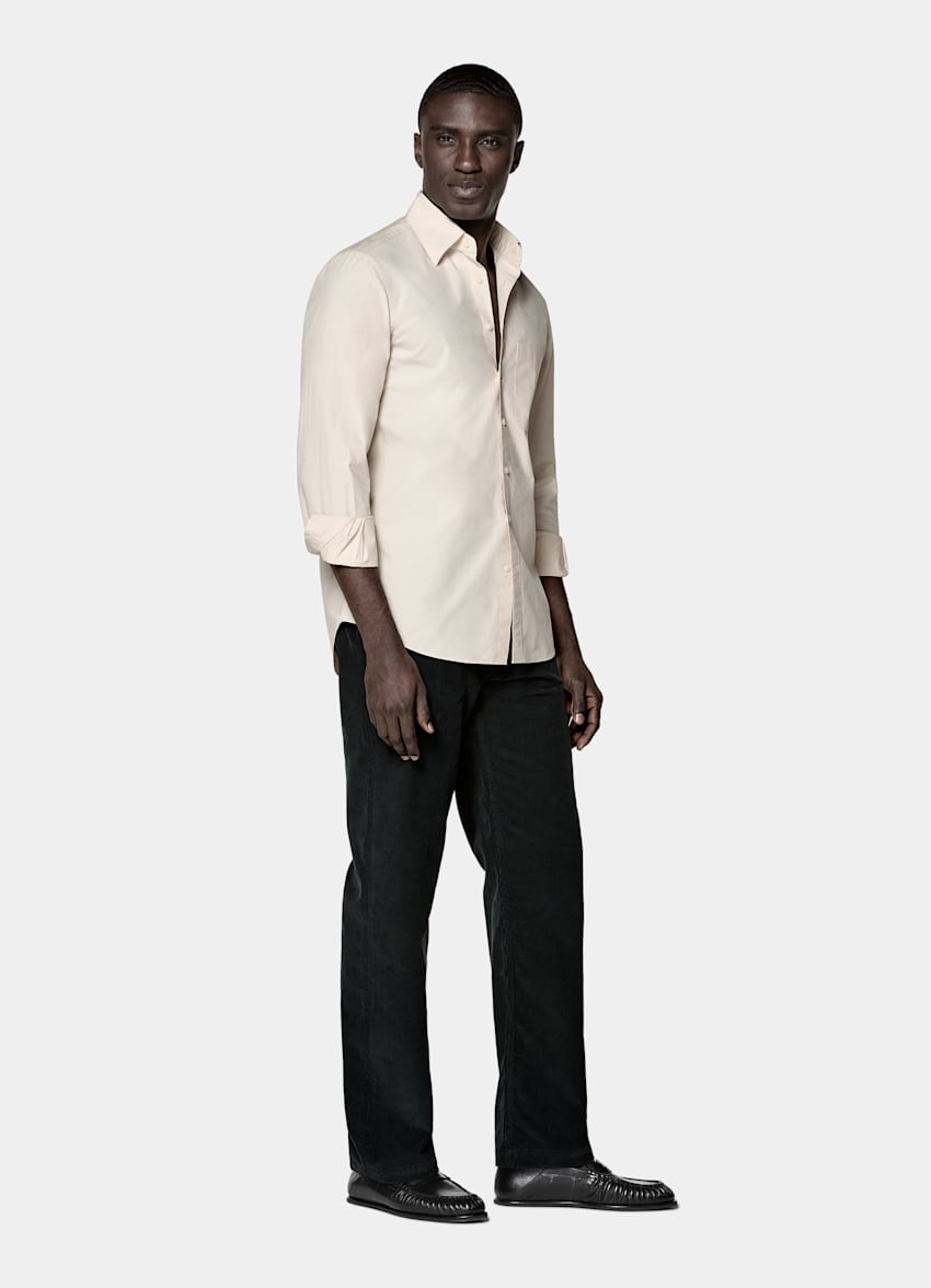 Chemise marron clair en coton