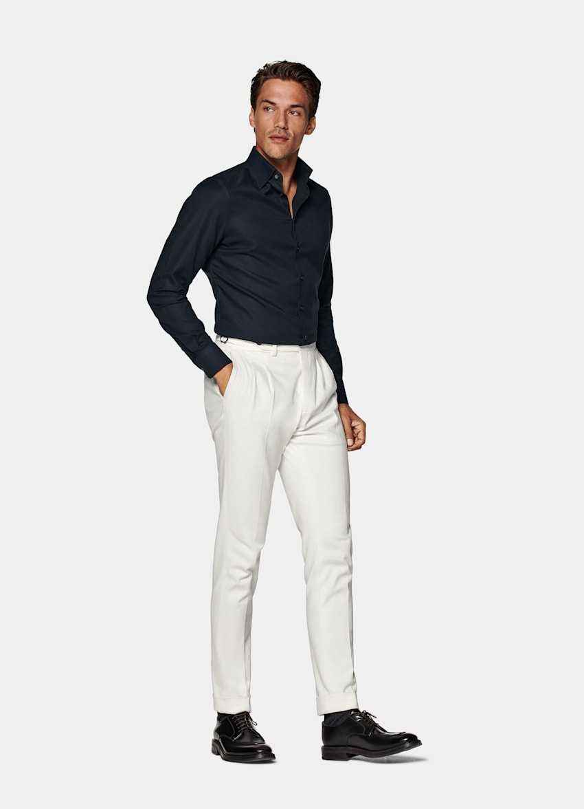 Navy Royal Oxford Slim Fit Shirt