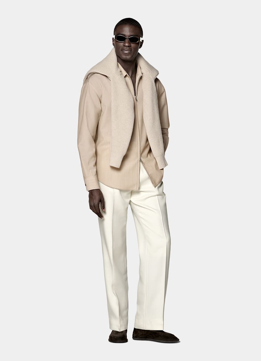 Light Brown Wool Mohair Overshirt