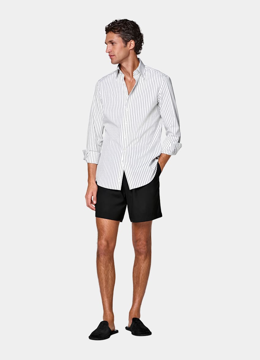 Black Straight Leg Shorts